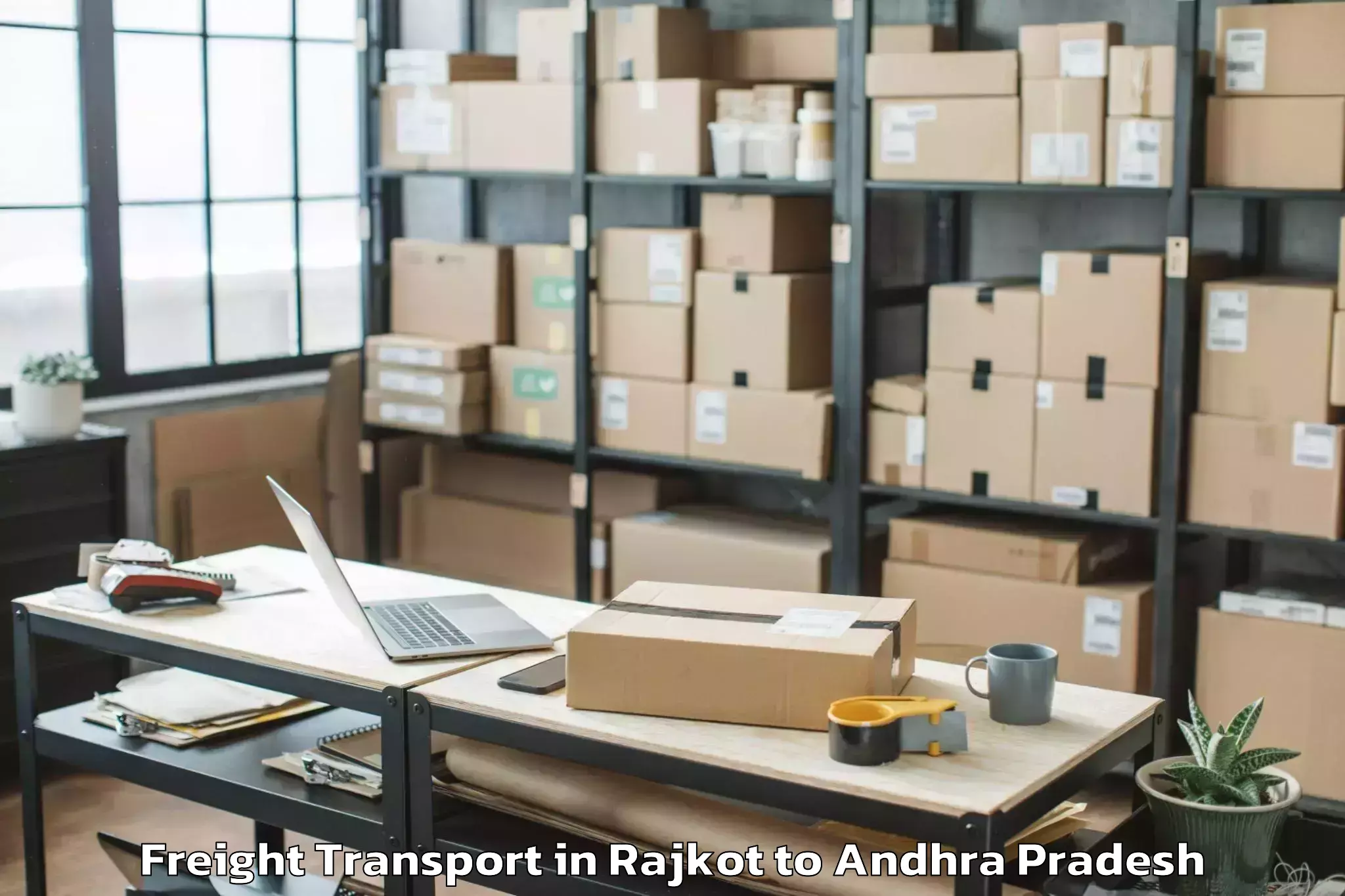 Book Your Rajkot to Komarolu Freight Transport Today